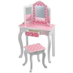 Polka Dot Fashion Prints Vanity Table & Stool Set Pink - Teamson Kids 9 Polka Dot Fashion Prints Vanity Table & Stool Set Pink - Teamson Kids -Kids Home Store GUEST 01155bac e3df 4437 aeed 60698b770388