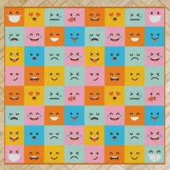 Deerlux 6 Ft. Social Distancing Colorful Kids Classroom Seating Area Rug, Emoji Mask Design -Kids Home Store GUEST 01f2cc56 0fec 46f6 8a6e ea8672d554af
