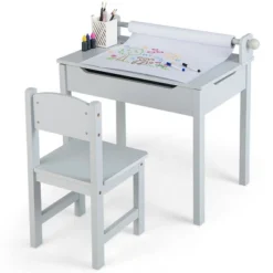 Costway Toddler Craft Table & Chair Set Kids Art Crafts Table WithPaper Roll Holder Grey/White 20 Costway Toddler Craft Table & Chair Set Kids Art Crafts Table WithPaper Roll Holder Grey/White -Kids Home Store GUEST 06ee0f4a 4d39 4b89 b592 d33d5f1b545d