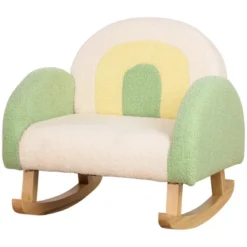 Qaba Kids Sofa, Rocking Toddler Sofa Chair With Solid Wooden Frame, Faux Lamb Fleece Fabric For Nursery, Kindergarten, Playroom, Bedroom -Kids Home Store GUEST 0c8dc7b1 d97b 4b9d b1d8 de29228fb378