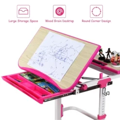 Costway Children Desk Chair Set Adjustable Study Table Drawer Winged Backrest Chair 16 Costway Children Desk Chair Set Adjustable Study Table Drawer Winged Backrest Chair -Kids Home Store GUEST 0f58563d 3691 4d3e 9b3e eb642e6316f0