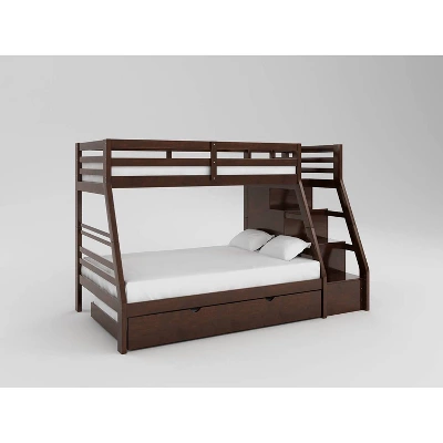 HOMES: Inside + Out Twin Over Full Kids' Reece Bunk Bed Dark Walnut - IoHOMES 2 HOMES: Inside + Out Twin Over Full Kids' Reece Bunk Bed Dark Walnut - IoHOMES - Image 2