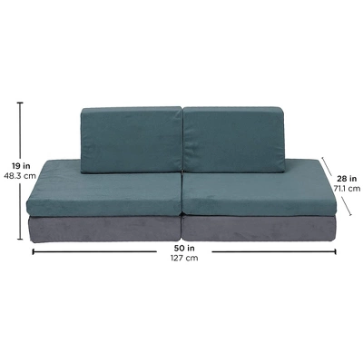 Children's Factory Multipurpose Whatsit Kids Furniture Sofa Couch With Flexible Seat Cushions For Home Bedrooms, Playrooms, And Dorms, Gray 4 Children's Factory Multipurpose Whatsit Kids Furniture Sofa Couch With Flexible Seat Cushions For Home Bedrooms, Playrooms, And Dorms, Gray - Image 4