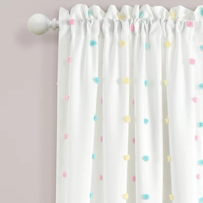 42"x84" Kids' Rainbow Tufted Dot Single Window Curtain Panel - Lush Décor 1 42"x84" Kids' Rainbow Tufted Dot Single Window Curtain Panel - Lush Décor