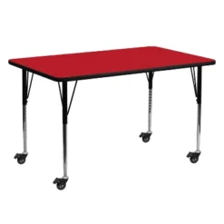 Flash Furniture Mobile 24''W X 60''L Rectangular HP Laminate Activity Table - Standard Height Adjustable Legs -Kids Home Store GUEST 1d808d10 2b78 419c b1b0 66d530759af9