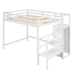 Full Size Loft Bed With Built-in Storage Wardrobe And Stairs-ModernLuxe -Kids Home Store GUEST 1e57e8d9 c760 4b1b bdd0 77d0480386be