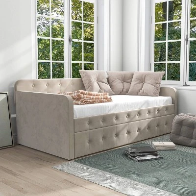 Twin Elyria Contemporary Tufted Daybed - MiBasics 1 Twin Elyria Contemporary Tufted Daybed - MiBasics