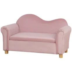 Qaba Ergonomic Foam Kids Sofa With Inner Toy Storage Chest, Velvet Kids Couch With Soft Arms, Children's Lounge Furniture, Pink 7 Qaba Ergonomic Foam Kids Sofa With Inner Toy Storage Chest, Velvet Kids Couch With Soft Arms, Children's Lounge Furniture, Pink -Kids Home Store GUEST 2203e2d9 c51e 4f32 877a 3caa3ad67202