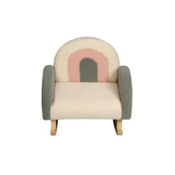 Upholstered Rocking Chair White/Pink/Gray - Gift Mark -Kids Home Store GUEST 24dc48c0 439a 4fed 8852 f27e5b8d7859