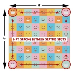 Deerlux 6 Ft. Social Distancing Colorful Kids Classroom Seating Area Rug, Emoji Mask Design -Kids Home Store GUEST 28abbf41 4bac 4ba2 8d6d 081e74f79560