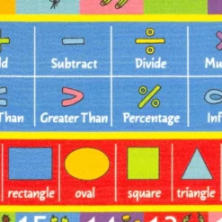 KC CUBS Boy & Girl Kids Math Symbols, Numbers & Shapes Educational Learning & Fun Game Play Area Nursery Bedroom Classroom Rug Carpet -Kids Home Store GUEST 2958023d eb82 48f1 840a fa9a0b216bf9