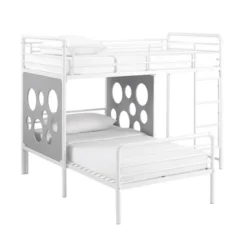 Twin Modern Cut-Out L-Shaped Metal Bunk Bed - Saracina Home -Kids Home Store GUEST 29da9719 a212 4480 8ec6 616d91a4d93b