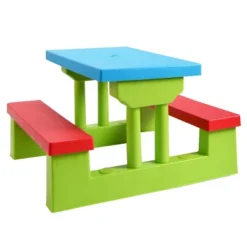 Costway 4 Seat Kids Picnic Table W/Umbrella Garden Yard Folding Children Bench Outdoor -Kids Home Store GUEST 2aa959b0 b628 474b a9b5 752de60947a8