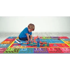 KC CUBS Boy & Girl Kids Math Symbols, Numbers & Shapes Educational Learning & Fun Game Play Area Nursery Bedroom Classroom Rug Carpet -Kids Home Store GUEST 2bc2d646 0fe5 4b38 96fa 922888fe2b3f