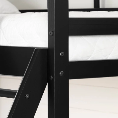 Induzy Solid Wood Bunk Beds Matte Black - South Shore 3 Induzy Solid Wood Bunk Beds Matte Black - South Shore - Image 3