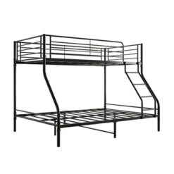 Twin-Over-Full Metal Bunk Bed With Ladder And Enhanced Upper-Level Guardrail, Black-ModernLuxe 10 Twin-Over-Full Metal Bunk Bed With Ladder And Enhanced Upper-Level Guardrail, Black-ModernLuxe -Kids Home Store GUEST 319de675 f7ae 46cf be44 6df302fb559b