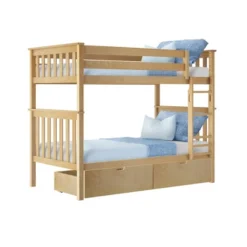 Max & Lily Twin Over Twin Bunk Bed With Under Bed Storage Drawers -Kids Home Store GUEST 33255651 2298 49f7 828c 4c0a13f81c89