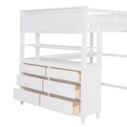 Full Size Wooden Loft Bed With Drawers, Shelves And Desk - ModernLuxe -Kids Home Store GUEST 35b2357b 3e56 46de 89e9 0b48c26ab29d