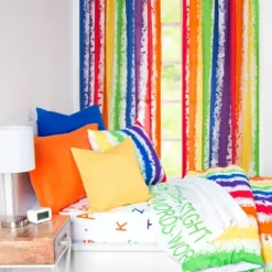 Brain Waves 84" Rod Pocket Curtain Panel - Leaning Linens -Kids Home Store GUEST 36dea794 0899 4279 a8b9 af9ed85fe5b5