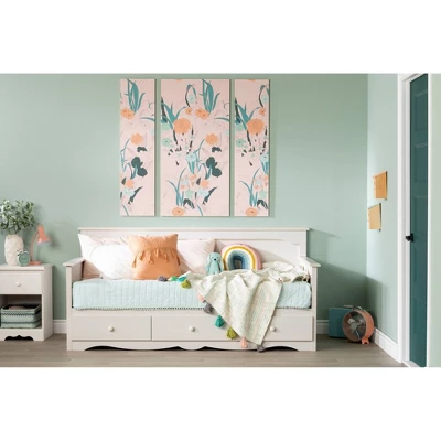 Twin Summer Breeze Daybed With Storage White Wash - South Shore 1 Twin Summer Breeze Daybed With Storage White Wash - South Shore