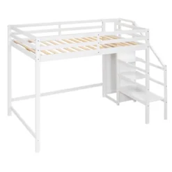 Full Size Loft Bed With Built-in Storage Wardrobe And Stairs-ModernLuxe -Kids Home Store GUEST 37b903db 5abd 4c21 8709 8b0bf247ff63