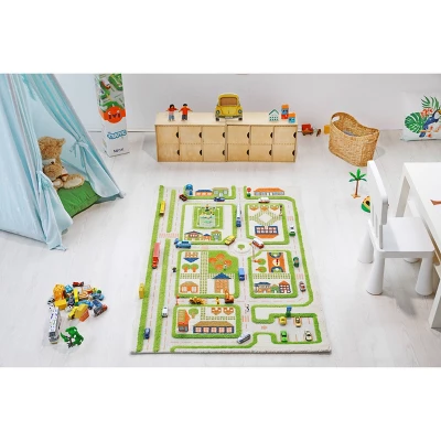 39"x59" Traffic Green 3D Play Rug - IVI 3 39"x59" Traffic Green 3D Play Rug - IVI - Image 3