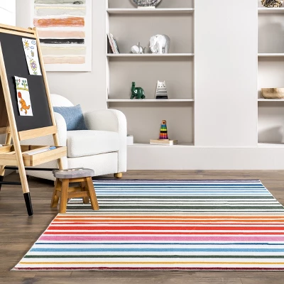 NuLOOM Effie Stripes Kids Machine Washable Area Rug 7 NuLOOM Effie Stripes Kids Machine Washable Area Rug - Image 7