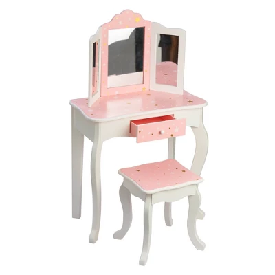 Fashion Twinkle Star Gisele Play Vanity Set Pink/White - Teamson Kids 2 Fashion Twinkle Star Gisele Play Vanity Set Pink/White - Teamson Kids - Image 2