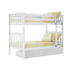 Max & Lily Twin Over Twin Bunk Bed With Under Bed Storage Drawers -Kids Home Store GUEST 41ac46eb 3eba 4442 ab2f ae35cd2ba665