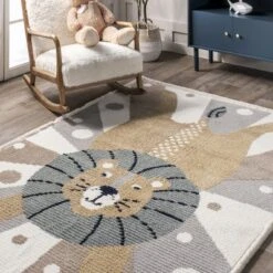 Brodie Cheerful Lion Kids Area Rug -Kids Home Store GUEST 44498755 4f39 41b6 8d94 2ebc67019c85