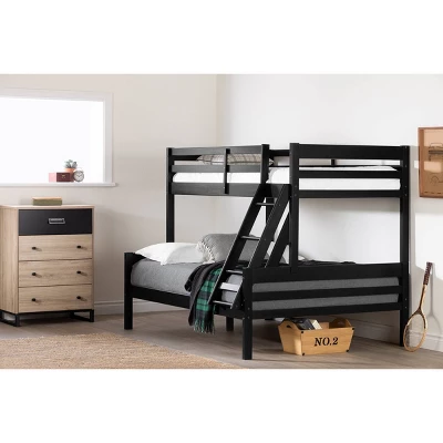Induzy Solid Wood Bunk Beds Matte Black - South Shore 2 Induzy Solid Wood Bunk Beds Matte Black - South Shore - Image 2