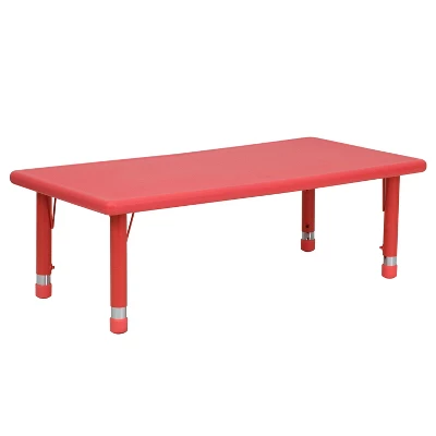 Emma And Oliver 24"W X 48"L Rectangular Plastic Height Adjustable Activity Table 12 Emma And Oliver 24"W X 48"L Rectangular Plastic Height Adjustable Activity Table - Image 12