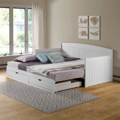 King Harmony Daybed With Conversion White - Alaterre Furniture 6 King Harmony Daybed With Conversion White - Alaterre Furniture - Image 6