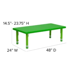 Emma And Oliver 24"W X 48"L Rectangular Plastic Height Adjustable Activity Table 14 Emma And Oliver 24"W X 48"L Rectangular Plastic Height Adjustable Activity Table -Kids Home Store GUEST 4aa26844 a6b7 4eee be0d 593c9f36b187