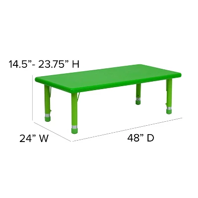 Emma And Oliver 24"W X 48"L Rectangular Plastic Height Adjustable Activity Table 3 Emma And Oliver 24"W X 48"L Rectangular Plastic Height Adjustable Activity Table - Image 3