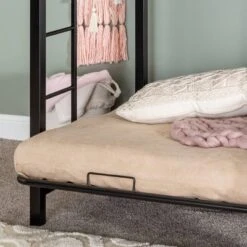 Twin Over Futon Analise Metal Bunk Bed Black - Saracina Home -Kids Home Store GUEST 4db845de 3eb4 4634 9541 19c0829da1dc