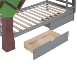 Twin-Over-Twin Bunk Bed With A Tree Decor And Two Storage Drawers-ModernLuxe -Kids Home Store GUEST 50c7dbd6 d15d 4cd9 9786 8769c5779fb2