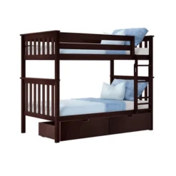 Max & Lily Twin Over Twin Bunk Bed With Under Bed Storage Drawers -Kids Home Store GUEST 5152fed4 aa93 406e 81a0 c626a9a7a35e