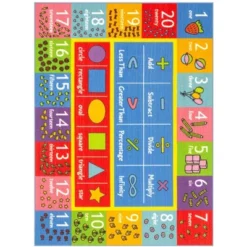 KC CUBS Boy & Girl Kids Math Symbols, Numbers & Shapes Educational Learning & Fun Game Play Area Nursery Bedroom Classroom Rug Carpet -Kids Home Store GUEST 528318ea 39cd 4a23 8359 417197cfbf06
