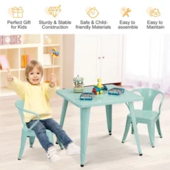 Costway Kids Steel 27'' Square Table Children Play Learn Activity Table Indoor Outdoor -Kids Home Store GUEST 53ae5c3b f841 44aa 97b1 d1975870e688