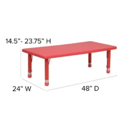 Emma And Oliver 24"W X 48"L Rectangular Plastic Height Adjustable Activity Table Set With 4 Chairs 13 Emma And Oliver 24"W X 48"L Rectangular Plastic Height Adjustable Activity Table Set With 4 Chairs -Kids Home Store GUEST 54ba0eff d86e 4766 a6de 6fc3dc426c23