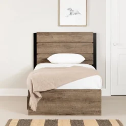 Arlen Mates Bed And Headboard Set Weathered Oak - South Shore -Kids Home Store GUEST 567d5750 096f 4da6 8552 f611f14c4271