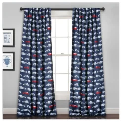 Kids' Race Cars Room Darkening Window Curtain Set Navy/Red - Lush Décor -Kids Home Store GUEST 5afc0dca 187f 4ff3 aff9 b179200d47b8