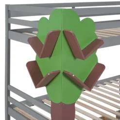 Twin-Over-Twin Bunk Bed With A Tree Decor And Two Storage Drawers-ModernLuxe -Kids Home Store GUEST 5b3f6717 5974 470b abee b649415d22b2