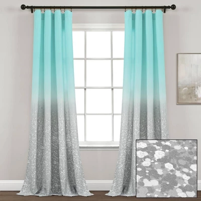 52"x84" Set Of 2 Glitter Ombre Metallic Print Window Curtain Panels - Lush Décor 6 52"x84" Set Of 2 Glitter Ombre Metallic Print Window Curtain Panels - Lush Décor - Image 6