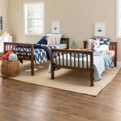 Twin Over Twin Transitional Cottage Solid Pine Bunk Bed Walnut - Saracina Home 8 Twin Over Twin Transitional Cottage Solid Pine Bunk Bed Walnut - Saracina Home -Kids Home Store GUEST 5d387518 9553 4862 a964 b55e6299999e