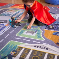 KC CUBS | Batman Gotham City Boy & Girl Kids City Road Car Vehicle Traffic Educational Learning & Game Nursery Classroom Rug Carpet -Kids Home Store GUEST 5db22b8f e335 4e07 817e a9a3e8c497e2