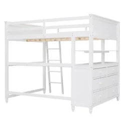 Full Size Wooden Loft Bed With Drawers, Shelves And Desk - ModernLuxe -Kids Home Store GUEST 5df471d1 9913 4537 8b8c 23fbef9d9b7e