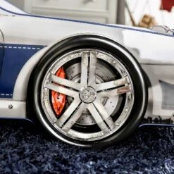 Twin Quessa Police Car Bed With Led Headlight Chair Black/White - HOMES: Inside + Out -Kids Home Store GUEST 604f8429 bc1f 429f 90dc ecaedd85a268