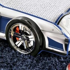 Twin Quessa Police Car Bed With Led Headlight Chair Black/White - HOMES: Inside + Out -Kids Home Store GUEST 622f8513 61ea 4602 a2fb 97378f3db783